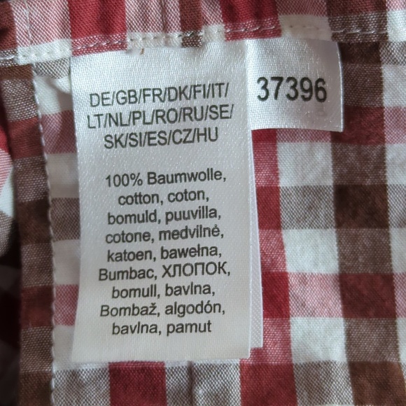 Men’s Red White Check German Grob Und Wild (Rough and Wild)  Shirt - Picture 15 of 15